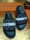 Louis Vuitton Black Graphic Band Slide Sandals